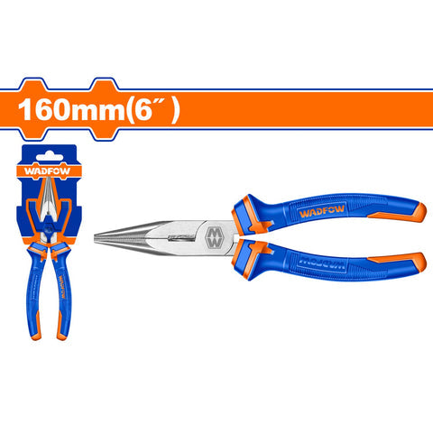 [SKUIMG]WPL2C06|WPL2C06.jpg|ALICATE DE PUNTA LARGA 6"/160MM. PULIDO Y ANTIOXIDO. CON MANGO DE PLASTICO.
