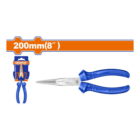 [SKUIMG]WPL2C28|WPL2C28.jpg|ALICATE DE PUNTA LARGA 8"/200MM. PULIDO Y ANTIOXIDO. CON MANGO DE COLOR.