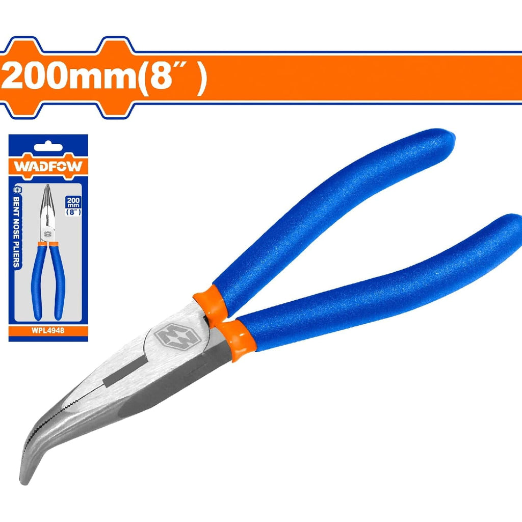 [SKUIMG]WPL4948|WPL4948.jpg|ALICATE DE PUNTA DOBLADA 8"/200MM. PULIDO Y ANTIÓXIDO. CON MANGO DE PLÁSTICO.
