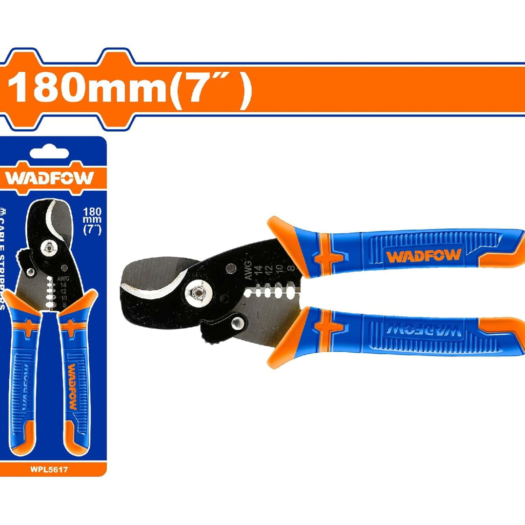 [SKUIMG]WPL5617|WPL5617.jpg|CORTADOR DE CABLE 7" (180MM) CON BORDE AFILADO PARA CORTAR ALAMBRE. PUEDE PELAR 4 TIPOS DE CABLES.