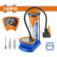 [SKUIMG]WPP2510|WPP2510.jpg|BOMBA DE AIRE 140PSI. ?43.5*183MM. CUENTA CON PEDAL DE GOMA. SE ADAPTA A SCHRADER, PRESTA, DUNLOP.