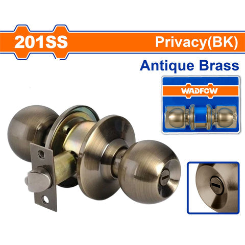 [SKUIMG]WQH1512|WQH1512.jpg|CERRADURA POMO DE PUERTA BANO PRIVACIDAD (BK) ENTRADA SIN LLAVE 65MM LATON ANTIGUO. POMO CILINDRICO.