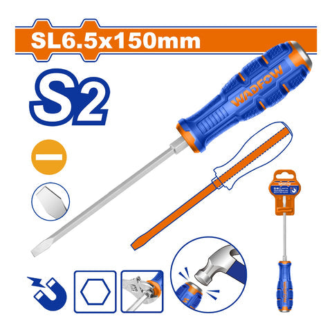[SKUIMG]WQJ1266|DESTORNILLADOR PASANTE PLANO 6X150MM MATERIAL DE LA HOJA: S2 TIPO DE PUNTA:SL 6.5 MAGNETICO