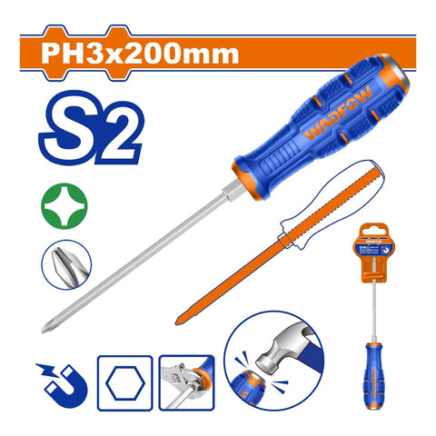 [SKUIMG]WQJ2238|DESTORNILLADOR PASANTE PHILLIPS 8X200MM MATERIAL DE LA HOJA: S2 TIPO DE PUNTA: PHILLIPS PH3 MAGNETIC