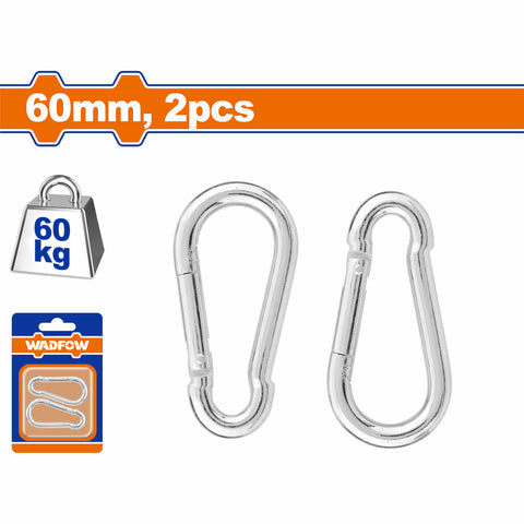 [SKUIMG]WQL2K03|MOSQUETONES MAX 60KG. ACERO AL CARBONO. SET DE 2 PIEZAS. ESLABONES DE RESORTE
