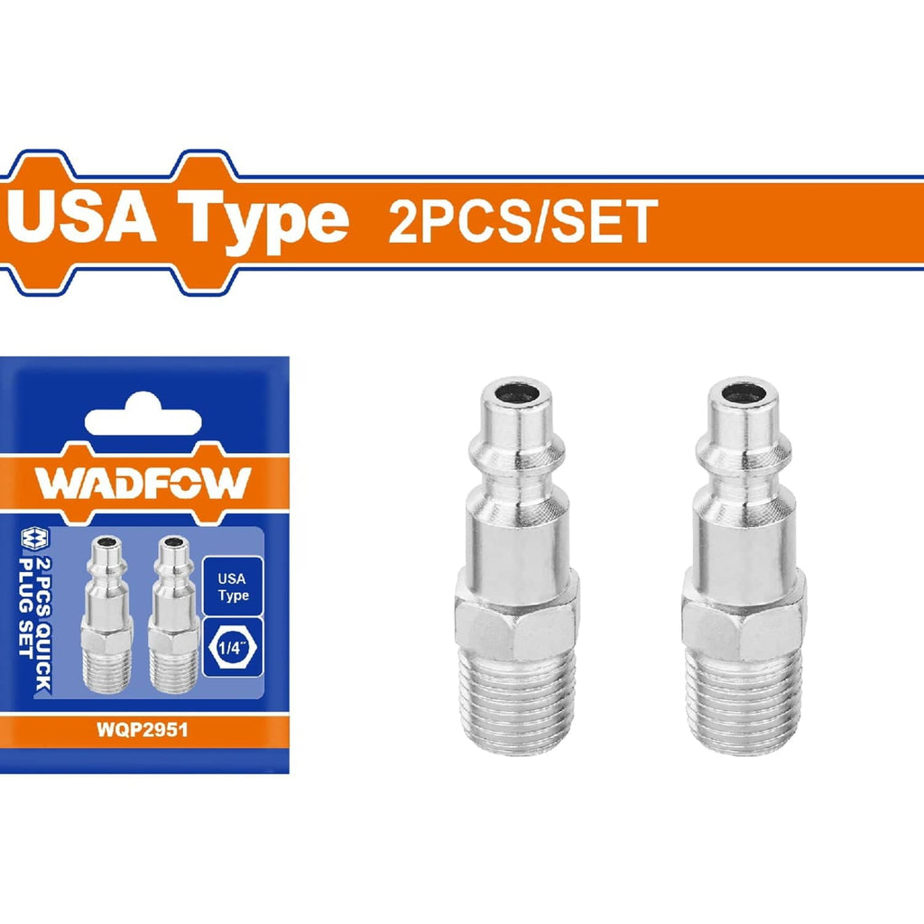 [SKUIMG]WQP2951|ACOPLES DE AIRE RÁPIDOS 1/4" TIPO AMERICANO. ENCHUFE TIPO MACHO. CROMADO. SET DE 2 PIEZAS.