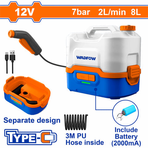 [SKUIMG]WQX2512|WQX2512.jpg|HIDROLAVADORA A BATERIA PARA AIRES ACONDICIONADOS VOLTAJE: 12V PRESION MAXIMA: 7BAR FLUJO MAXIMO: 2L