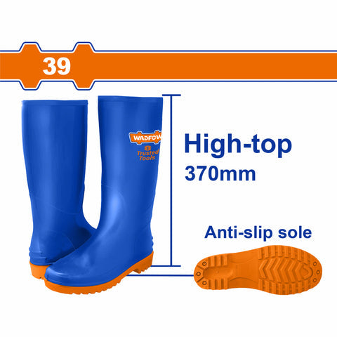 BOTAS CAUCHO EXTRA ALTAS. 100% RESISTENTE AL AGUA. PVC. SUELA ANTIRESBALANTE. ALTURA:370MM (PAR) BOT