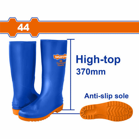 [SKUIMG]WRB1L44|WRB1L44.jpg|BOTAS CAUCHO EXTRA ALTAS. 100% RESISTENTE AL AGUA. PVC. SUELA ANTIRESBALANTE. ALTURA:370MM (PAR) BOT