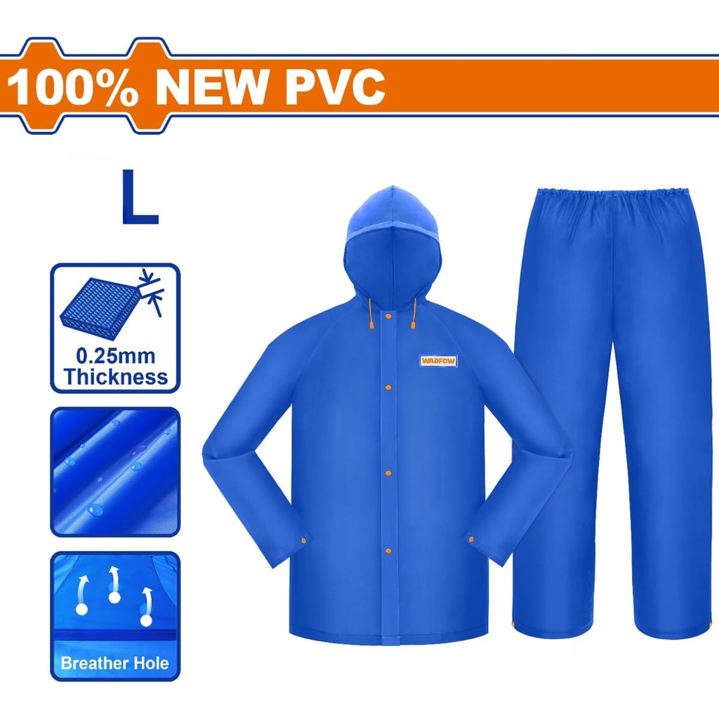 [SKUIMG]WRC300L|TRAJES DE LLUVIA PANTALÓN Y GABARDINA. 100%PVC. ESPESOR 0.25MM. IMPERMEABLE.