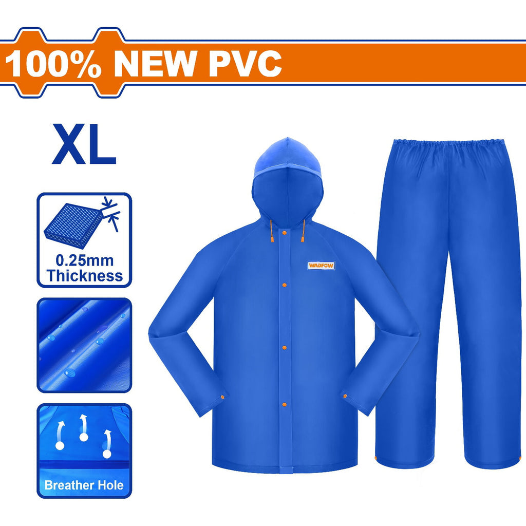 [SKUIMG]WRC30XL|WRC30XL.jpg|TRAJES DE LLUVIA PANTALÓN Y GABARDINA. 100%PVC. ESPESOR 0.25MM. IMPERMEABLE.