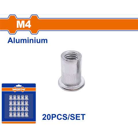 [SKUIMG]WRE2K41|TUERCAS REMACHABLES DE ALUMINIO ANODIZADO (SET DE 20 PIEZAS)