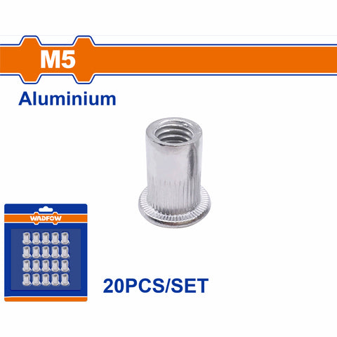 [SKUIMG]WRE2K51|TUERCAS REMACHABLES DE ALUMINIO ANODIZADO (SET DE 20 PIEZAS)