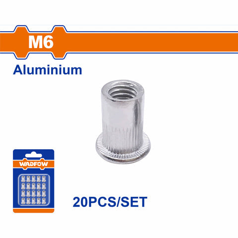 [SKUIMG]WRE2K61|TUERCAS REMACHABLES DE ALUMINIO ANODIZADO (SET DE 20 PIEZAS)