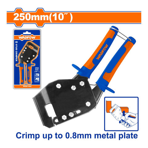 [SKUIMG]WRM1002|ALICATE CON MATRACA PARA CRIMPAR STUD CONECTORES ELECTRICOS. 10". 0.8MM. OPERACION CON UNA MANO.