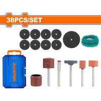 [SKUIMG]WRR5038|WRR5038.jpg|ACCESORIOS PARA MINI MOTOTOOL 38 PIEZAS (RUEDA DE CORTE, PULIDORES, LIJADO, RECTIFICADO,MANDRIL)