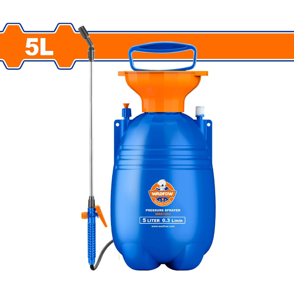 [SKUIMG]WRS1550|WRS1550.jpg|ROCIADOR SPRAY A PRESIÓN 5 L PRESIÓN: 2.5 BAR MANGUERA FLEXIBLE DE 1.2M. INCLUYE LANZA Y BOQUILLA.