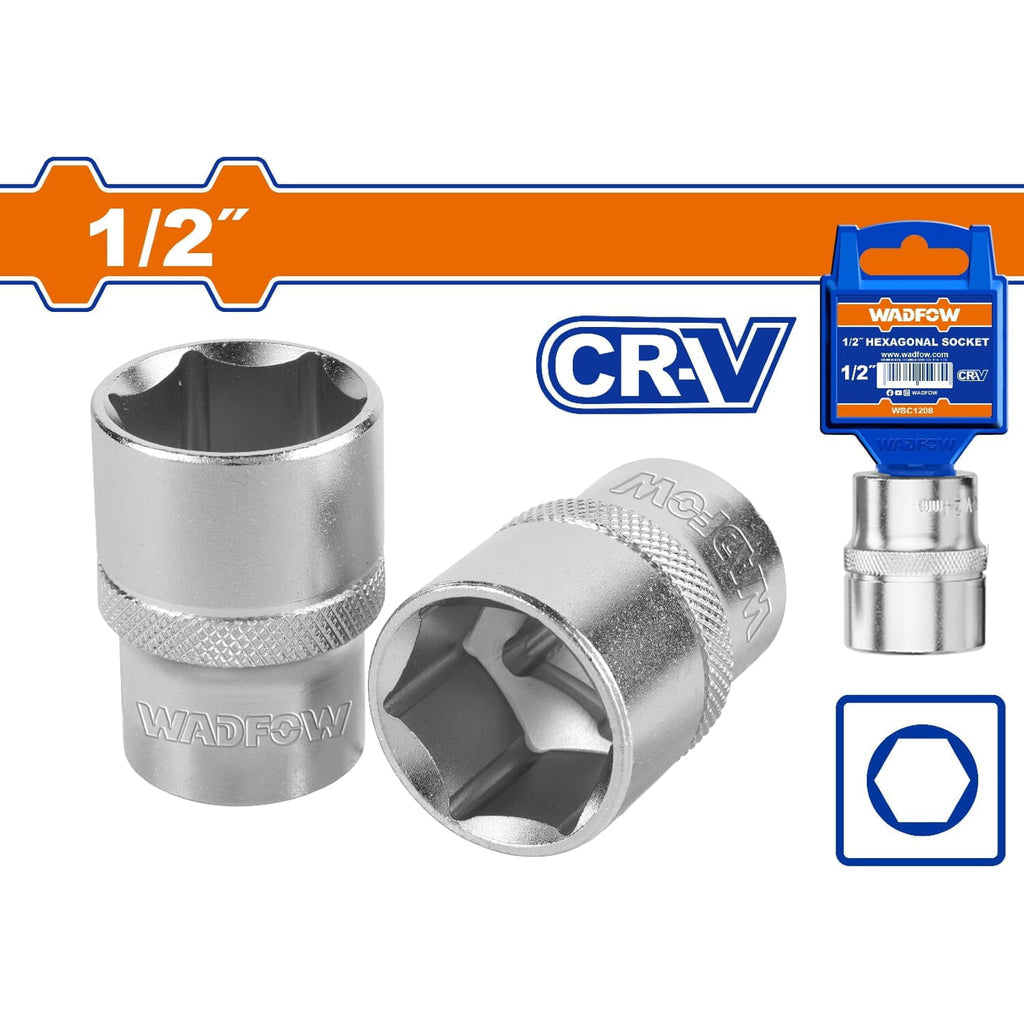 [SKUIMG]WSC1208|SOCKETS HEXAGONALES 1/2" CR-V.TRATAMIENTO TÉRMICO. MATERIAL 50BV30. ALTA DUREZA.