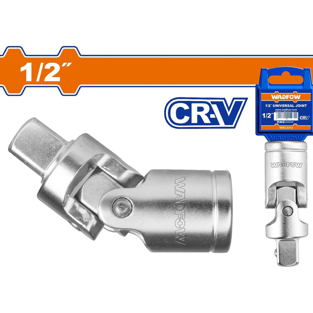 [SKUIMG]WSC2212|JUNTA UNIVERSAL DE 1/2". CR-V. MATERIAL: 50BV30. TRATAMIENTO TÉRMICO. CROMADO.
