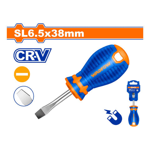 [SKUIMG]WSD1261|DESTORNILLADOR CORTO PLANO 6.5X38MM TIPO DE PUNTA:SL VASTAGO REDONDO CR-V MAGNETICO.