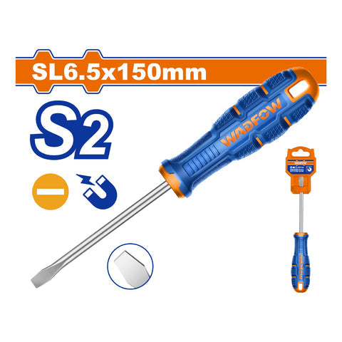 [SKUIMG]WSDA266|DESTORNILLADOR PLANO 6.5X150MM MATERIAL DE LA HOJA: S2 TIPO DE PUNTA: RANURADA SL6.5 MAGNETICO