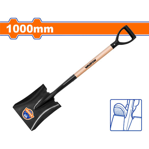 [SKUIMG]WSE1337|PALA DE ACERO CON MANGO DE MADERA LONG.1000MM ACERO AL CARBONO. 230MM X 270MM