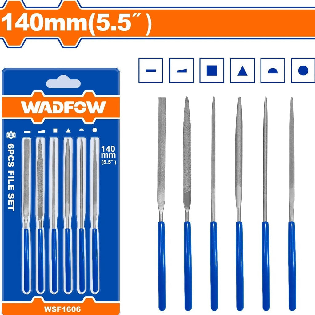 [SKUIMG]WSF1606|LIMAS DELGADAS 5.5" PLANA, REDONDA,MEDIA CAÑA,CUADRADA,TRIANGULAR Y CÓNICA. SET 6 PZS.