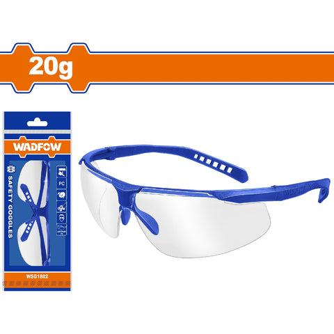[SKUIMG]WSG1802|LENTES DE SEGURIDAD TRANSPARENTES DE POLICARBONATO 20G. CÓMODO DE LLEVAR. AMPLIO CAMPO VISUAL.