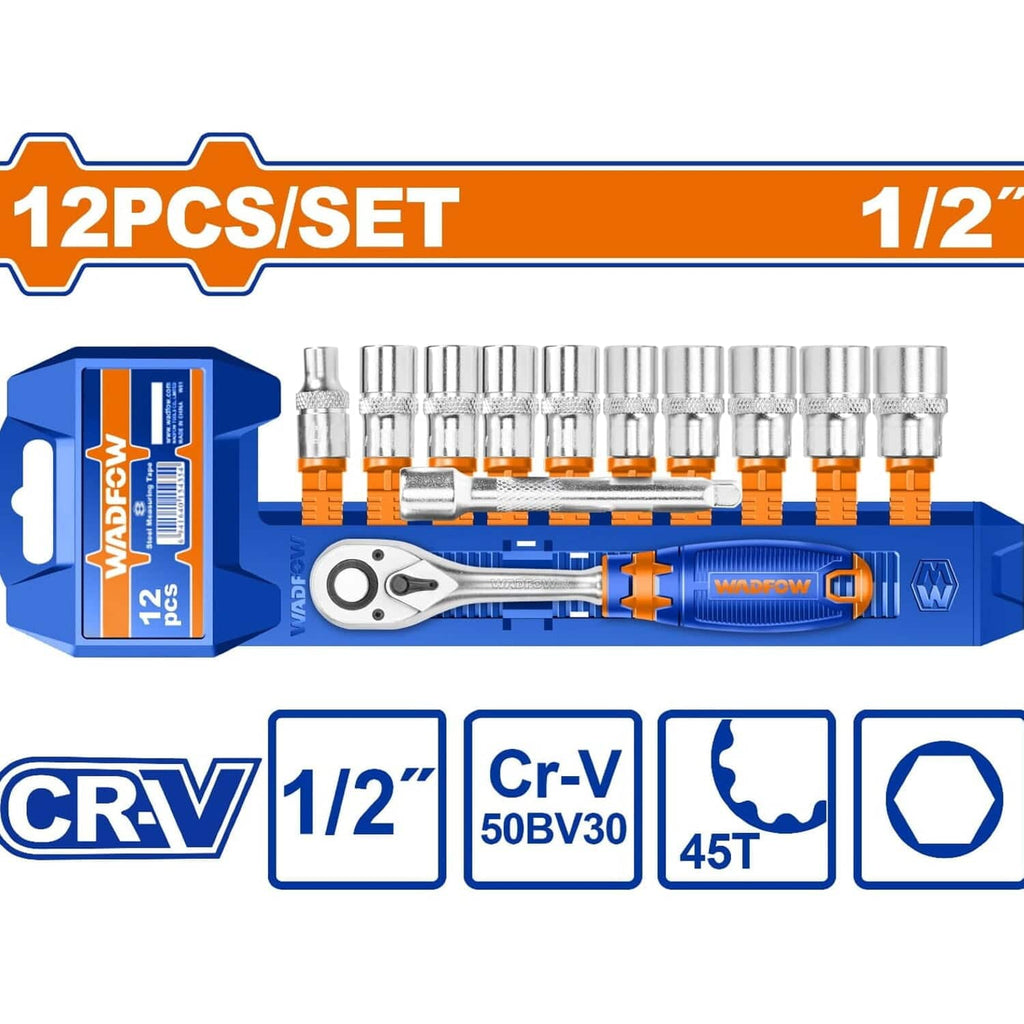 [SKUIMG]WST2212|DADOS SOCKET 1/2" 12 PZS. CR-V. 45