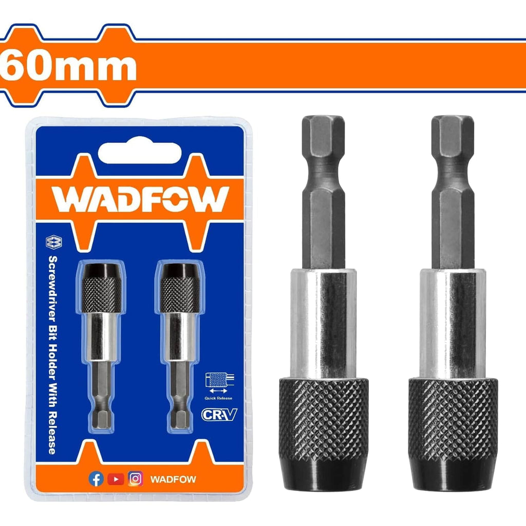 [SKUIMG]WSV3K01|PORTA PUNTAS MAGNÉTICO DE DESTORNILLADOR. 60MM. CR-V+ ACERO. LIBERACIÓN RÁPIDA. SET DE 2 PIEZAS.