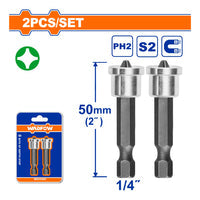 [SKUIMG]WSV5602|PUNTAS DE DESTORNILLADOR PH2 1/4" X 50MM CON LIMITADOR ACERO S2 SET DE 2 PIEZAS. PUNTA CON TOPE.