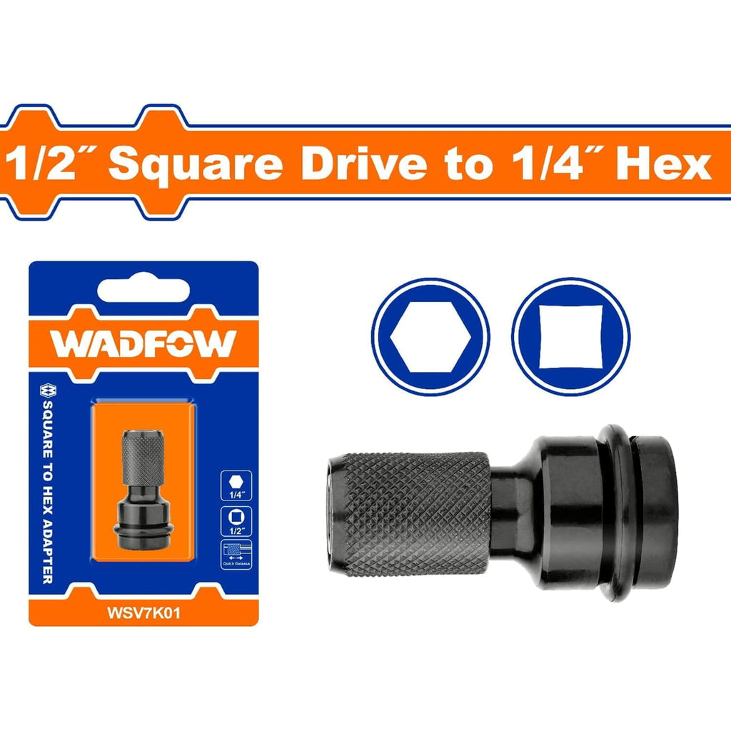 [SKUIMG]WSV7K01|ADAPTADOR PARA DADO DE IMPACTO. 1/2" CUADRADO A 1/4" HEXAGONAL.