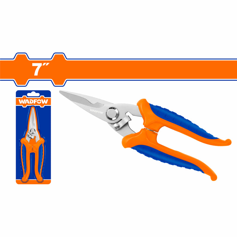 [SKUIMG]WSX1617|TIJERA DE ELECTRICISTA 7" DE ACERO INOXIDABLE. DISEÃO UNICO. HOJA DENT
