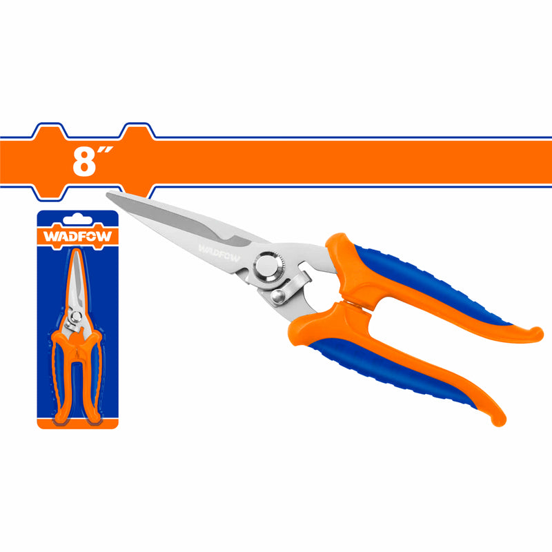 [SKUIMG]WSX1618|TIJERA DE ELECTRICISTA 8" DE ACERO INOXIDABLE. DISEÃO UNICO. HOJA DENT