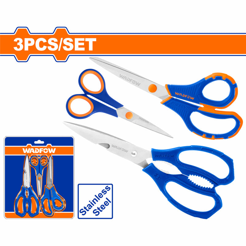 [SKUIMG]WSX4603|WSX4603.jpg|TIJERAS DE ACERO INOXIDABLE 3 PIEZAS (8.5'