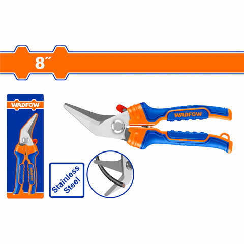 [SKUIMG]WSX8602|TIJERA MULTIUSOS 8" HOJAS CURVAS. ACERO INOXIDABLE. DISENO UNICO. SUPERFICIE ARENADA. IDEAL PARA COR