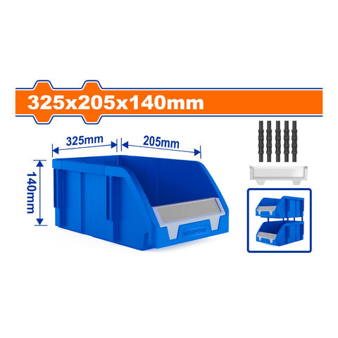 [SKUIMG]WTB0303|WTB0303.jpg|CAJA DE PLASTICO APILABLE ORGANIZADOR. 325X205X140MM IDEAL PARA ENCAJAR, APILAR Y BLOQUEAR.