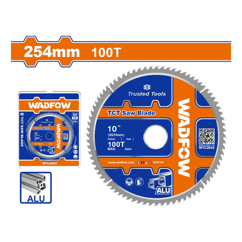 [SKUIMG]WTC2K03|WTC2K03.jpg|DISCO DE CORTE SIERRA TCT 10" 100T ANILLO REDUCTOR 16MM CORTE DE ALUMINIO. IDEAL SIERRA CIRCULAR.