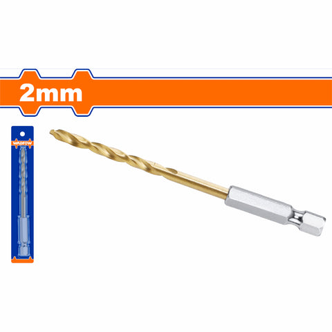 [SKUIMG]WTD6K02|BROCAS PARA METAL HSS. VASTAGO HEXAGONAL 1/4" CON ACABADO DE TITANIO. MILIMETRICAS