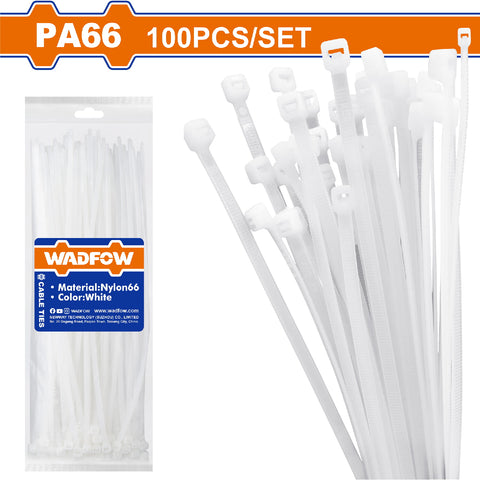 [SKUIMG]WTE350090|ZUNCHOS PLASTICOS 100 PIEZAS. BLANCO. NYLON. SE VENDE EN SET.