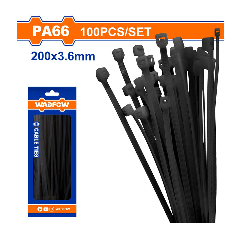 [SKUIMG]WTEB520036|ZUNCHOS PLÁSTICOS. SET 100 PIEZAS. NEGRO. NYLON.