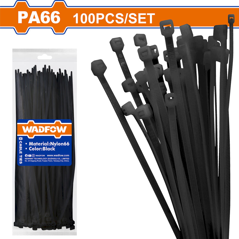 [SKUIMG]WTEB550090|WTEB550090.jpg|ZUNCHOS PLÁSTICOS. SET 100 PIEZAS. NEGRO. NYLON.