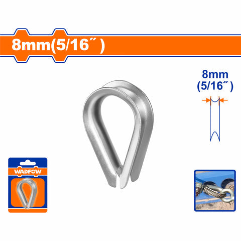 [SKUIMG]WTHB1K08|GUARDACABOS CABLE DE ACERO. ACERO AL CARBONO ELECTRO GALVANIZADO PARA CABLES DE ALAMBRE. DEDAL DE CU