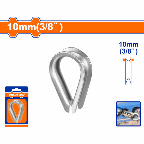 [SKUIMG]WTHB1K10|GUARDACABOS CABLE DE ACERO. ACERO AL CARBONO ELECTRO GALVANIZADO PARA CABLES DE ALAMBRE. DEDAL DE CU