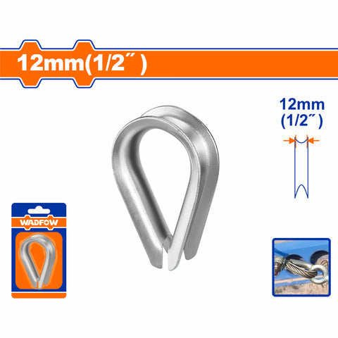 [SKUIMG]WTHB1K12|GUARDACABOS CABLE DE ACERO. ACERO AL CARBONO ELECTRO GALVANIZADO PARA CABLES DE ALAMBRE. DEDAL DE CU