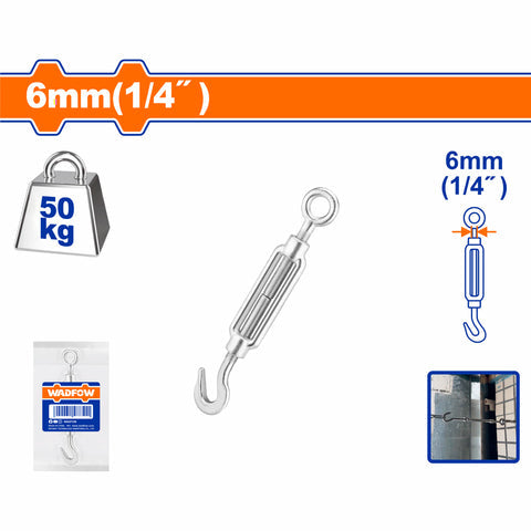 [SKUIMG]WTHE1306|TENSORES DE CABLE ACERO ZINC. GANCHO-ARGOLLA. ACERO AL CARBONO GALVANIZADO. GANCHO Y OJO DE TENSOR.