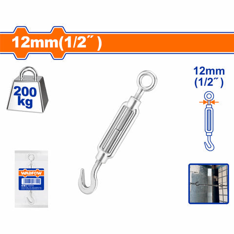 [SKUIMG]WTHE1312|TENSORES DE CABLE ACERO ZINC. GANCHO-ARGOLLA. ACERO AL CARBONO GALVANIZADO. GANCHO Y OJO DE TENSOR.