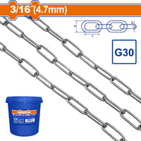 [SKUIMG]WTLT1B05|WTLT1B05.jpg|CADENA SOLDADA GRADO 30 3/16" LONGITUD:50M