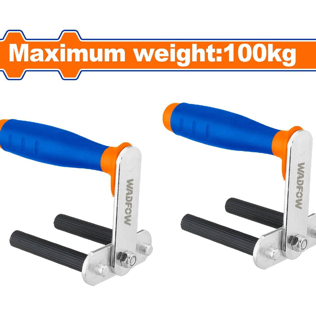 [SKUIMG]WTN2002|WTN2002.jpg|PORTADOR DE PLANCHA PARA DRYWALL (1 PAR) PESO MÁX: 100KG. MANGO BLANDO. FÁCIL TRANSPORTE.