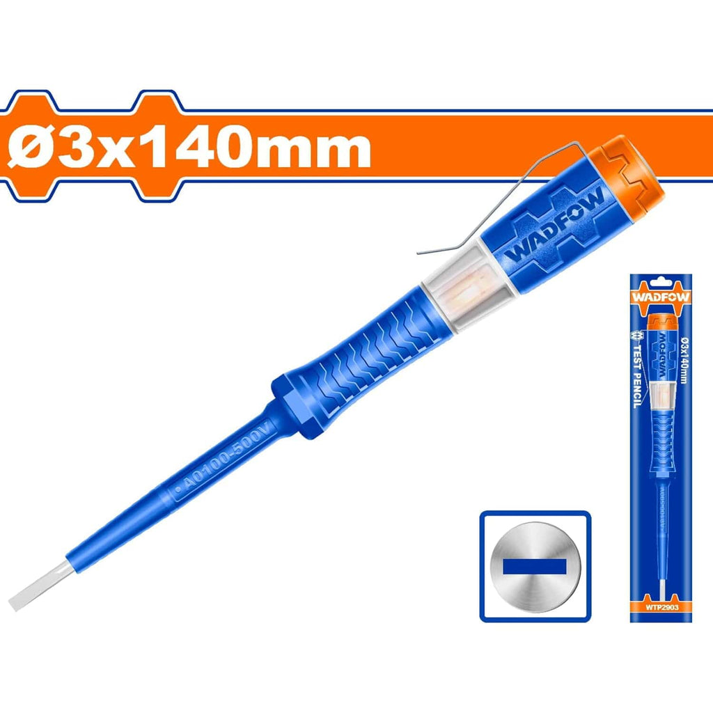 [SKUIMG]WTP2903|WTP2903.jpg|LÁPIZ MEDIDOR PROBADOR DE VOLTAJE. TAMAÑO DE RANURA: 3 X 140MM. AC 100-250V